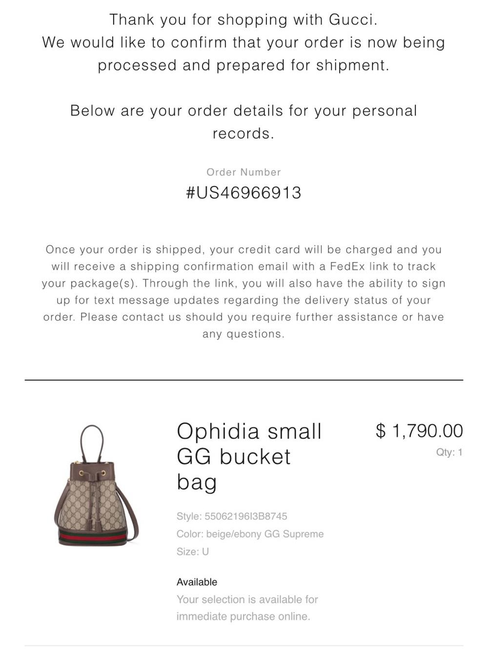 NEW Gucci Ophidia Bucket Bag - Picture 16 of 16